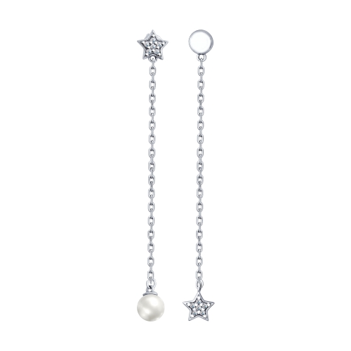 Cercei de argint cu perle Crystal Star